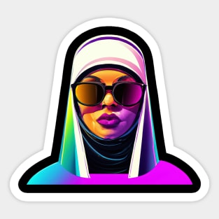 Nun Hip Hop Fashion Retro Colorful Sticker